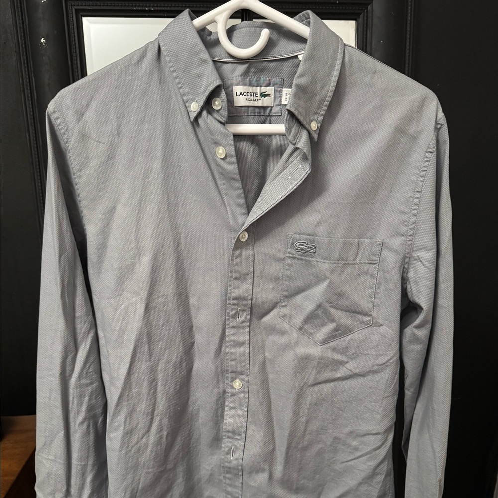 Lacoste Regular Fit Cotton Shirt Button Down
Grey / Silver
Small - 38
14.5 Neck